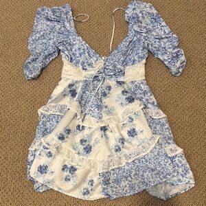 For Love and Lemons Rosalyn Mini Dress in Blue!